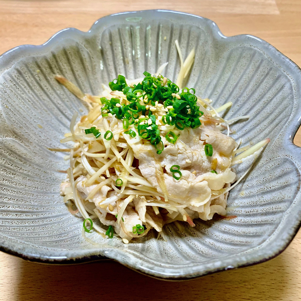 新生姜と豚しゃぶの香味和え